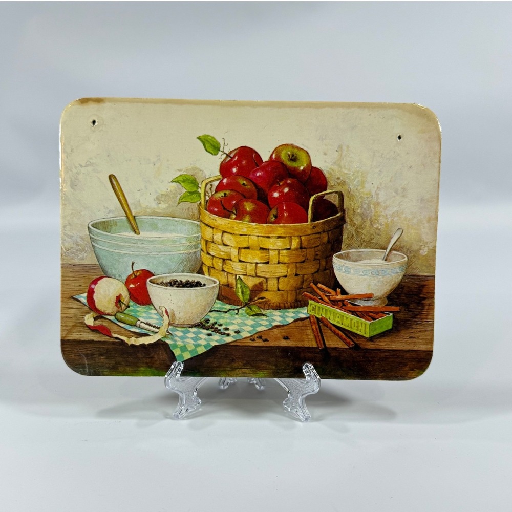 VTG Apple Harvest Cork Placemat Hot Pad‎ Small Multicolor Country Cottagecore
